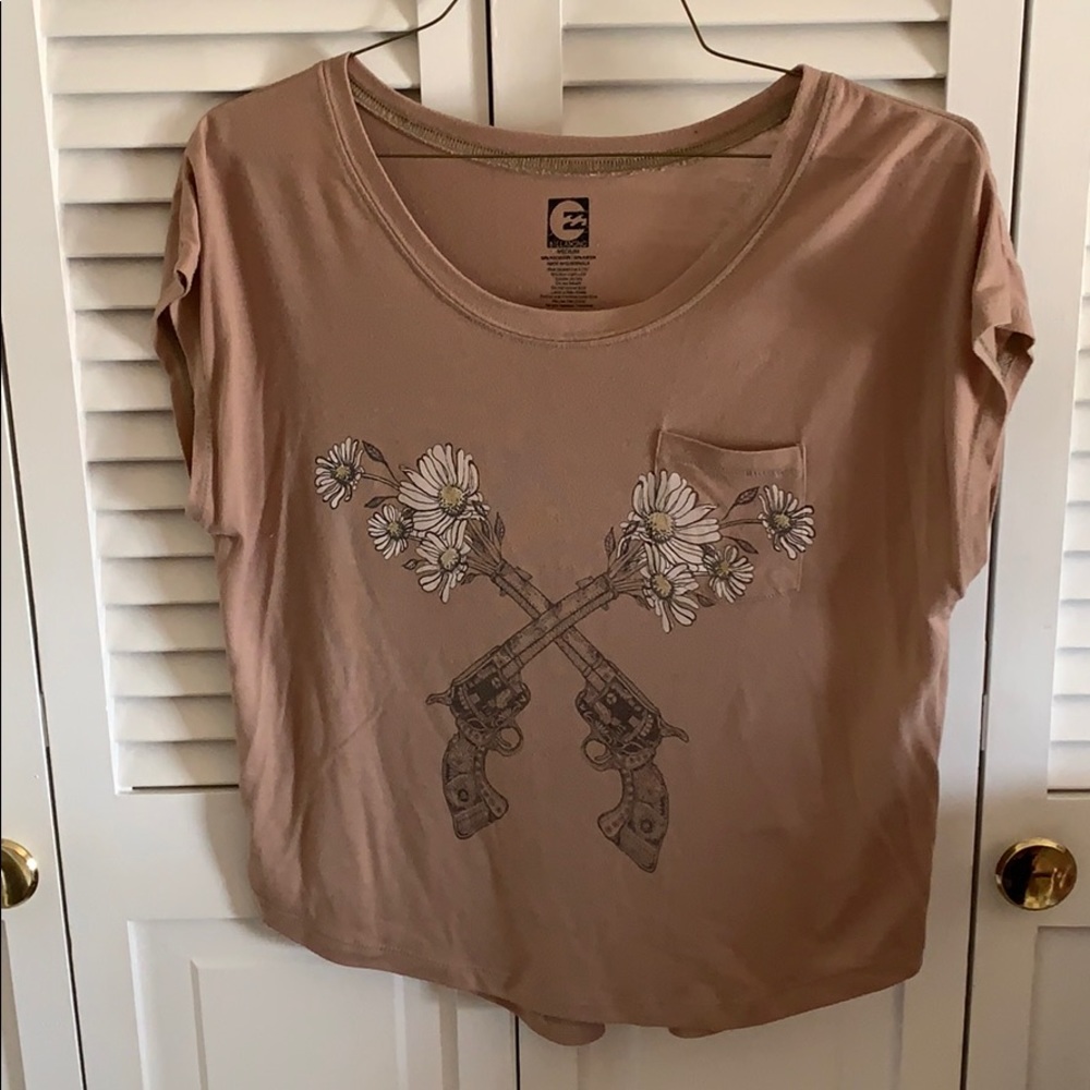 Tan pistols and daisies shirt